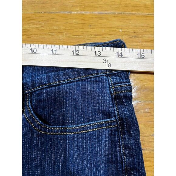 J Galt Jeans Womens Small Flared Blue Mid Rise Dark Wash Denim Y2K Stretch - Picture 6 of 8
